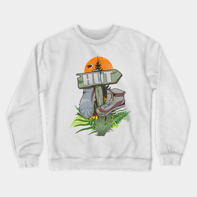 Old hiking boots Crewneck Sweatshirt by mailboxdisco